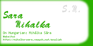 sara mihalka business card